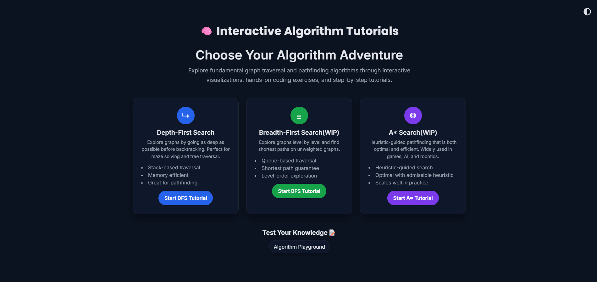 Interactive Algorithm Tutorials